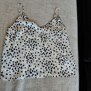 BP Women's Silky Black & White Camisole Sz S Adjustable Straps